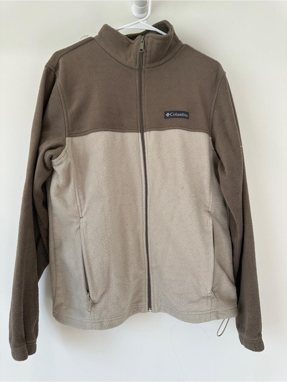 Columbia Men's Two-Tone Tan & Brown Fleece Zip Jacket
